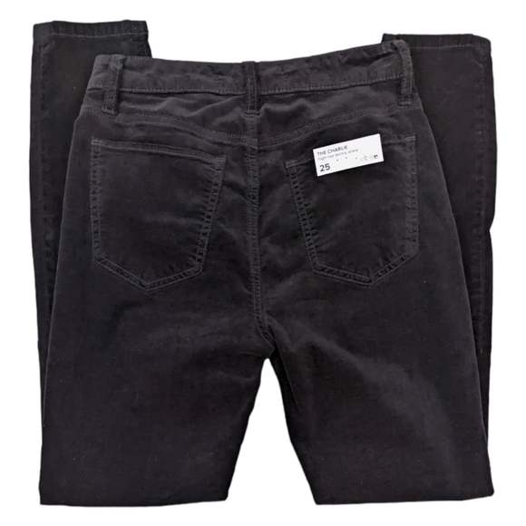 Joe's Jeans Black Velvet Jeans Charlie High Rise Skinny Ankle Pants Women 25 NWT - Picture 4 of 11